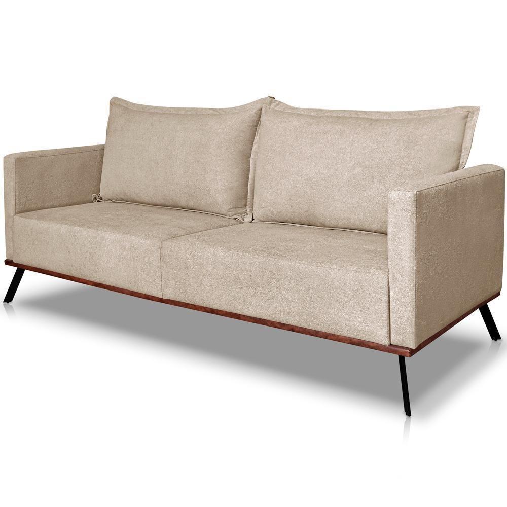 Sofa Aya 3 Lugares Para Sala De Estar 220cm Boucle 3301 Ezz 3301 - 6
