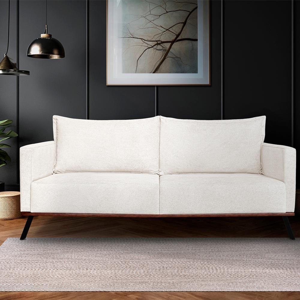 Sofa Aya 3 Lugares Para Sala De Estar 220cm Boucle 3300 Ezz 3300 - 10