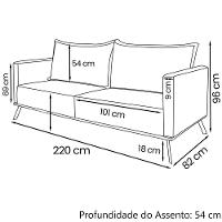 Sofa Aya 3 Lugares Para Sala De Estar 220cm Boucle 3304 Ezz 3304