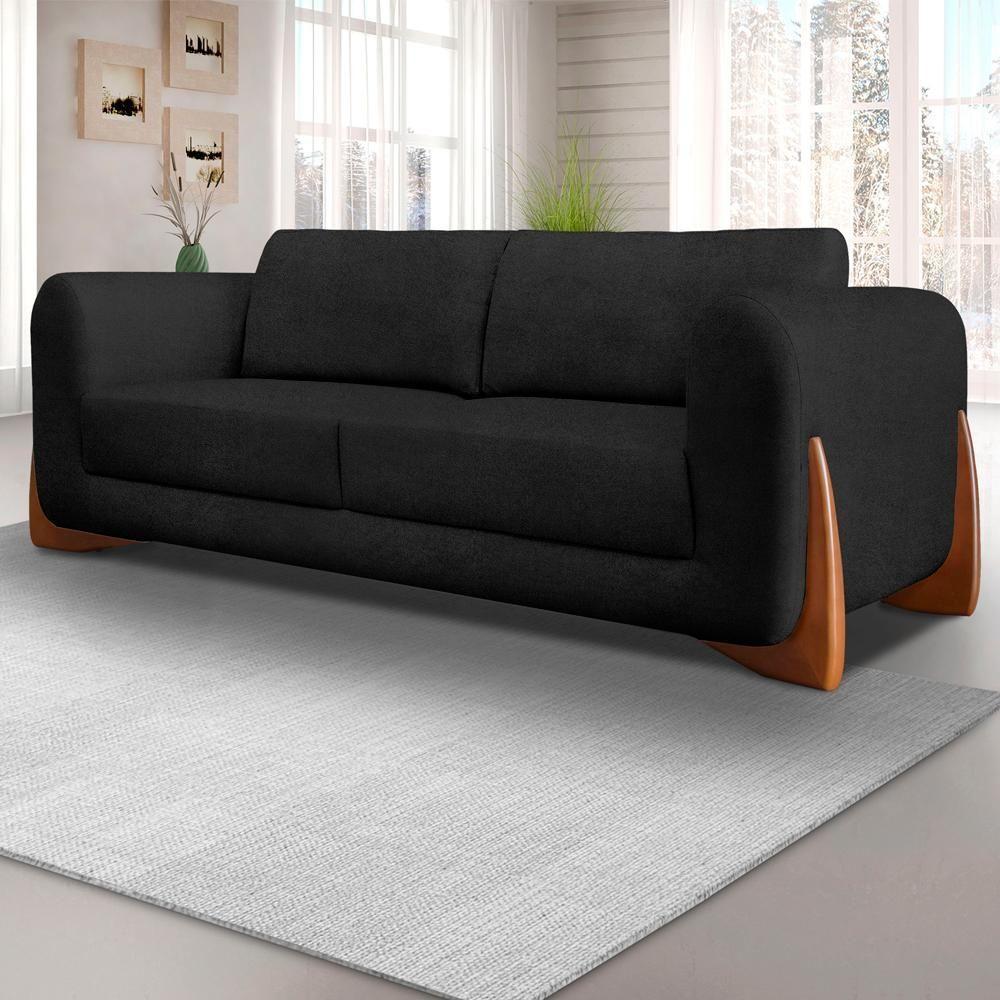 Sofa Jolie 3 Lugares 220cm Pes Boomerang Linho Boucle 3304 Ezz 3304 - 10