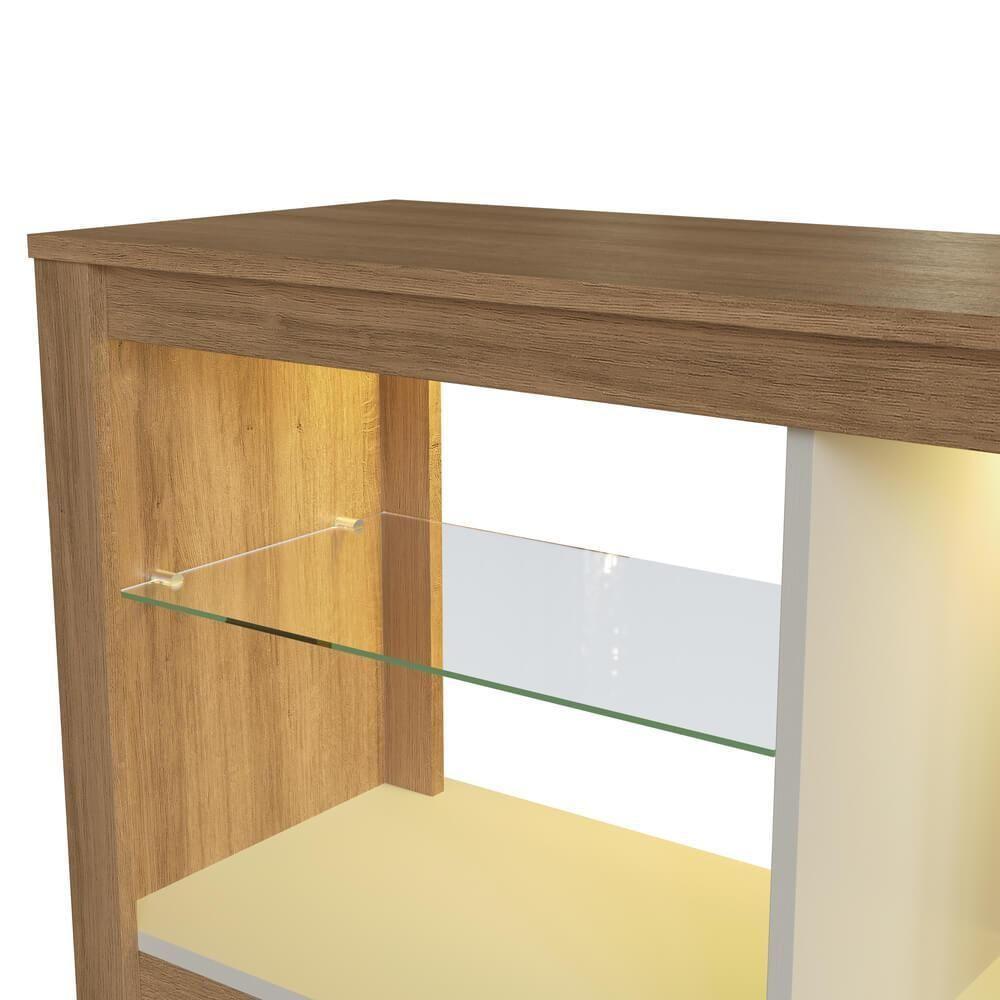 Rack Com Led 02 Prateleiras Em Vidro 136cm Mel Arenas Proddy Mel Arenas - 5