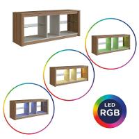 Rack Com Led 02 Prateleiras Em Vidro 136cm Mel Arenas Proddy Mel Arenas