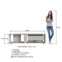 Rack Moderno Com Led 01 Gaveta 180cm Arenas Proddy Arenas - 3