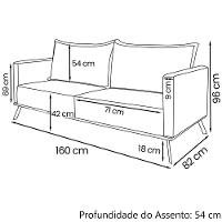Sofa Aya 2 Lugares Para Sala De Estar 160cm Boucle 3301 Ezz 3301