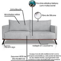 Sofa Aya 2 Lugares Para Sala De Estar 180cm Boucle 3302 Ezz 3302 - 3