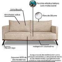 Sofa Aya 2 Lugares Para Sala De Estar 180cm Boucle 3301 Ezz 3301 - 3
