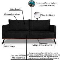 Sofa Aya 2 Lugares Para Sala De Estar 160cm Boucle 3304 Ezz 3304 - 3
