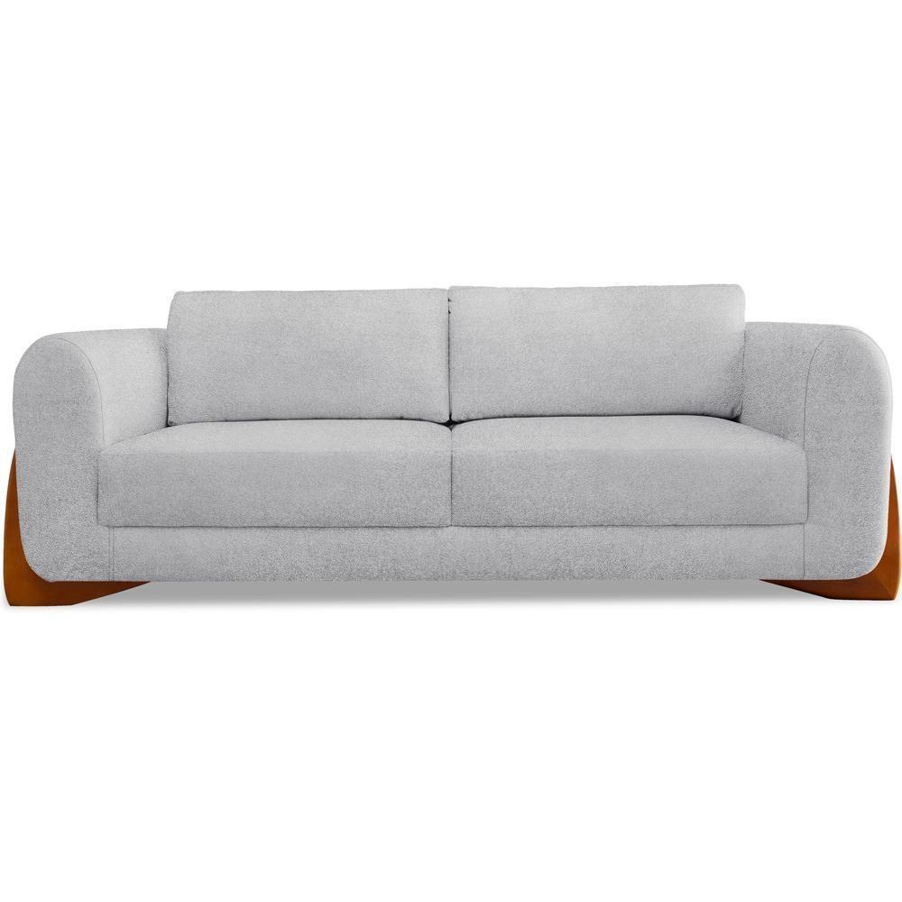 Sofa Jolie 3 Lugares 230cm Pes Boomerang Linho Boucle 3302 Ezz 3302 - 7