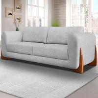 Sofa Jolie 3 Lugares 230cm Pes Boomerang Linho Boucle 3302 Ezz 3302 - 2