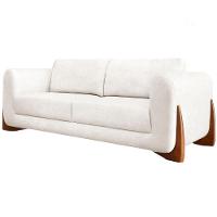 Sofa Jolie 3 Lugares 230cm Pes Boomerang Linho Boucle 3300 Ezz 3300 - 1