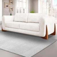 Sofa Jolie 3 Lugares 230cm Pes Boomerang Linho Boucle 3300 Ezz 3300 - 10