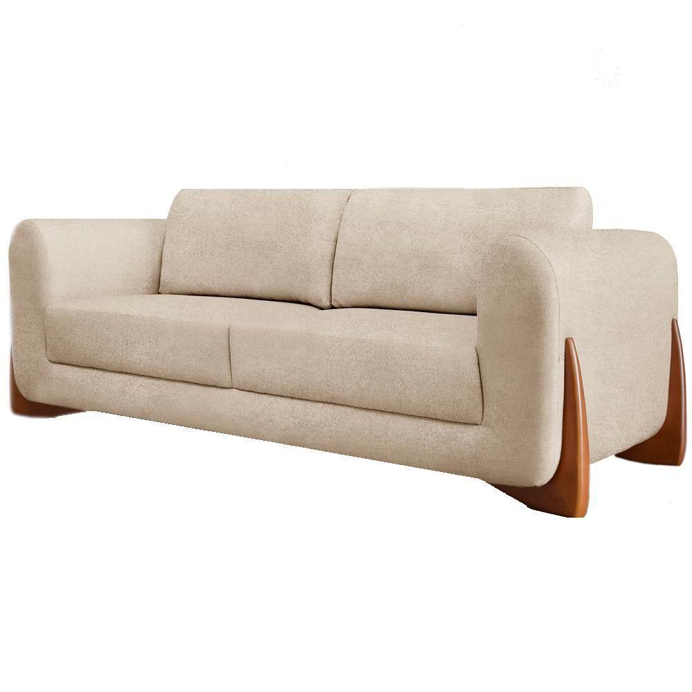 Sofa Jolie 3 Lugares 220cm Pes Boomerang Linho Boucle 3301 Ezz 3301 - 1