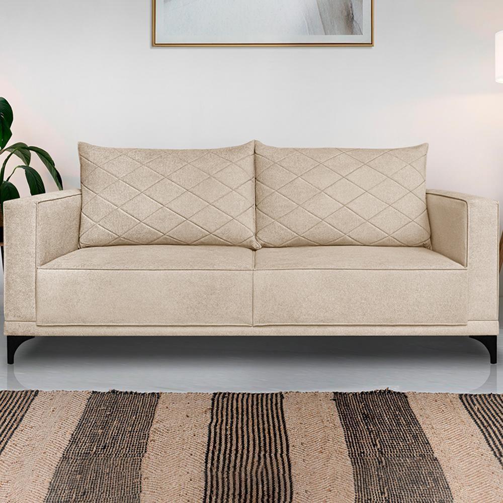 Sofa Nori 2 Lugares Pes De Ferro 160cm Linho Boucle 3301 Ezz 3301 - 2