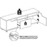 Rack Bancada Para Tv 60 Pol 160cm 11079 Cedro Off White Dcasa Cedro Off White - 6