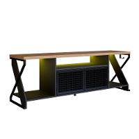 Rack Industrial 160cm Tv 60 Com Led P1033 Preto Mell Pp Milani Store Preto Mell - 1