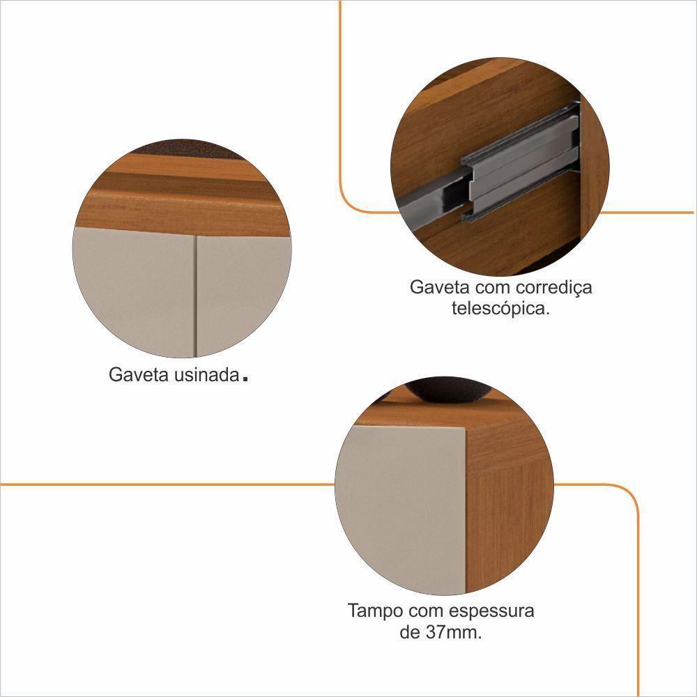 Rack Bancada Para Tv 60 Pol 180cm 11082 Cedro Off White Dcasa Cedro Off White - 3