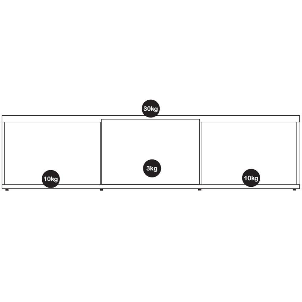 Rack Bancada Para Tv 60 Pol 180cm 11082 Cedro Branco Dcasa Cedro Branco - 6