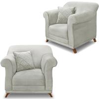 Kit 2 Poltronas Decorativas Retro Polo Veludo 2223 Ezz 2223 - 1
