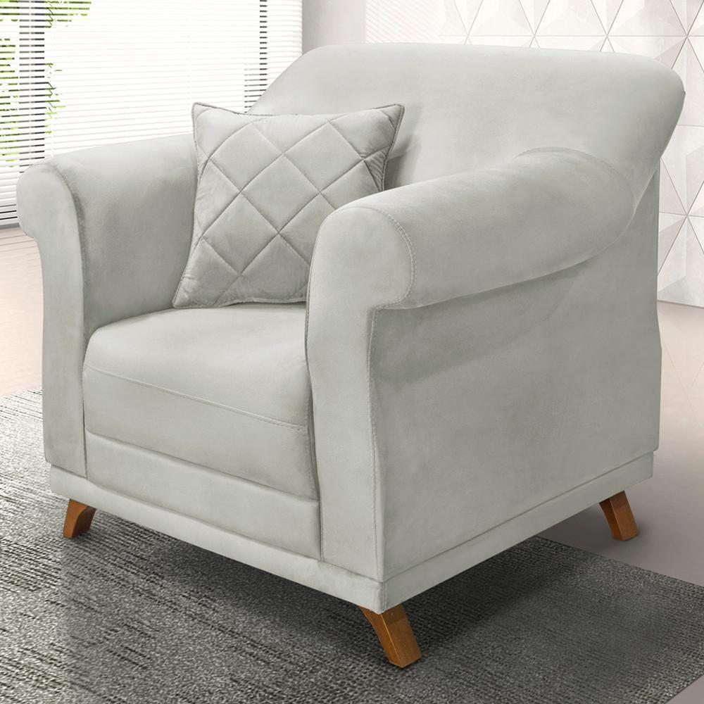 Poltrona Decorativa Retro Polo Com Almofada Veludo 2223 Ezz 2223 - 2