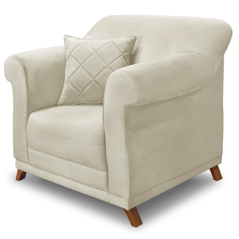Poltrona Decorativa Retro Polo Com Almofada Veludo 2221 Ezz 2221 - 1