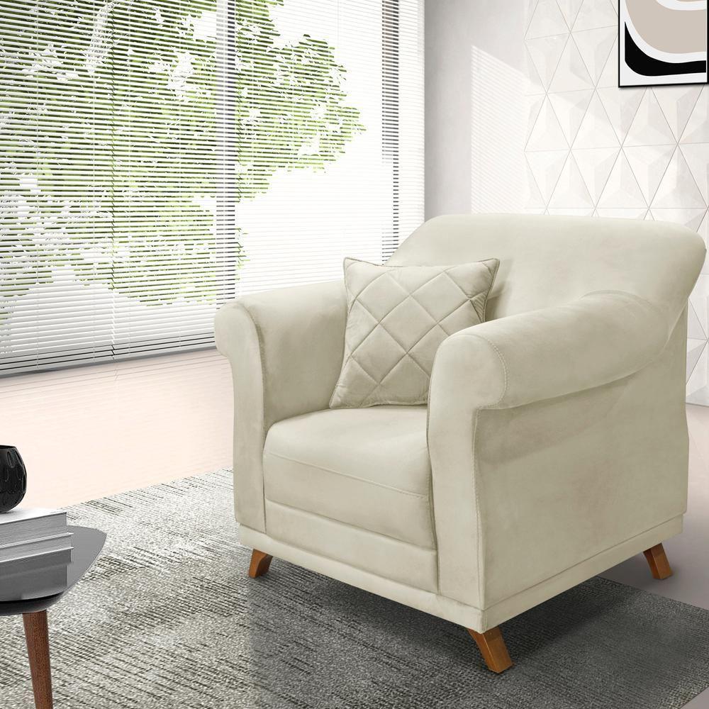 Poltrona Decorativa Retro Polo Com Almofada Veludo 2221 Ezz 2221 - 10