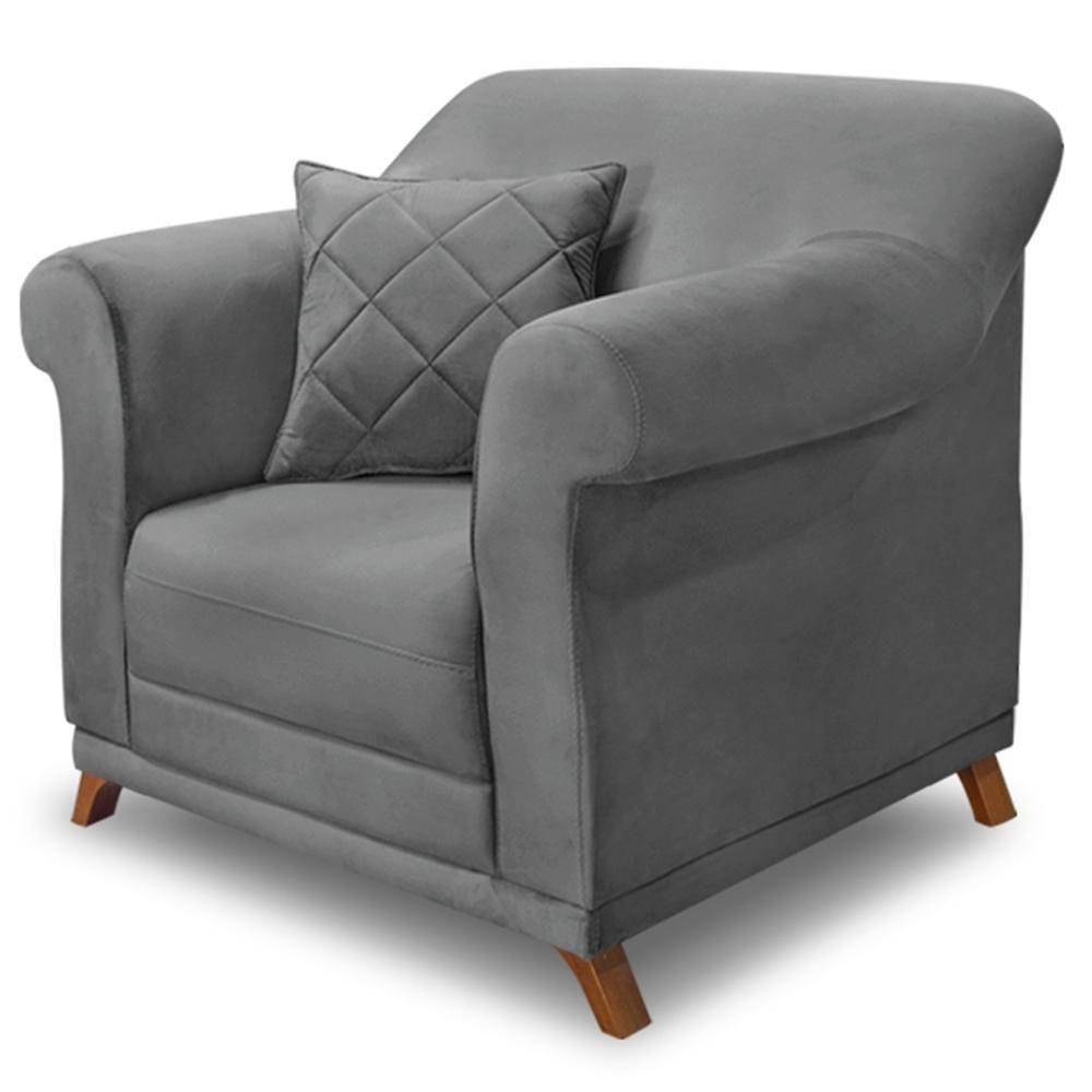 Poltrona Decorativa Retro Polo Com Almofada Veludo 2938 Ezz 2938 - 1