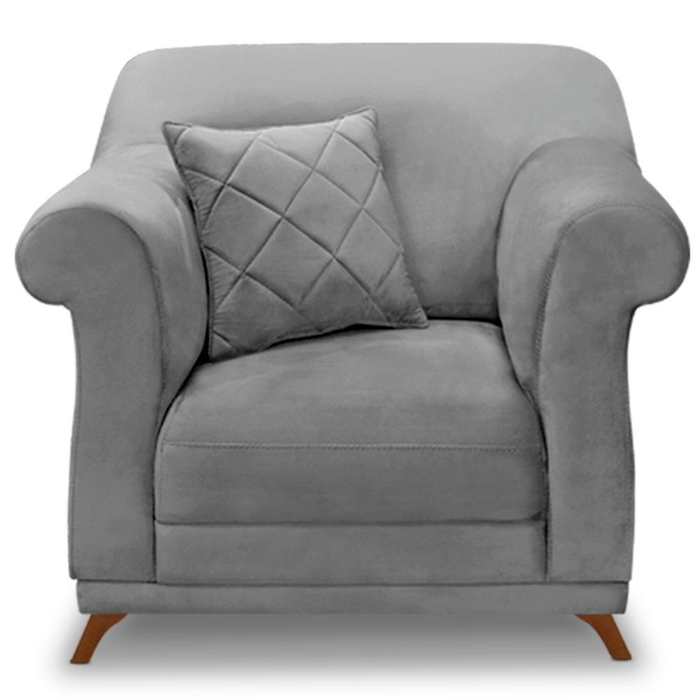 Poltrona Decorativa Retro Polo Com Almofada Veludo 2938 Ezz 2938 - 7