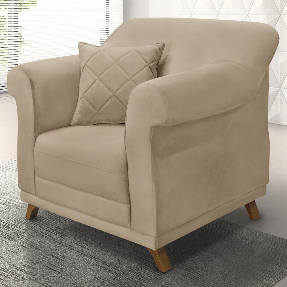 Kit 2 Poltronas Decorativas Retro Polo Suede 1101 Ezz 1101 - 2