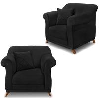 Kit 2 Poltronas Decorativas Retro Polo Suede 1105 Ezz 1105 - 1
