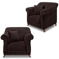 Kit 2 Poltronas Decorativas Retro Polo Suede 1102 Ezz 1102 - 1