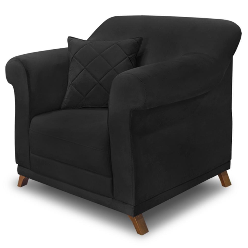 Poltrona Decorativa Retro Polo Com Almofada Suede 1105 Ezz 1105 - 1