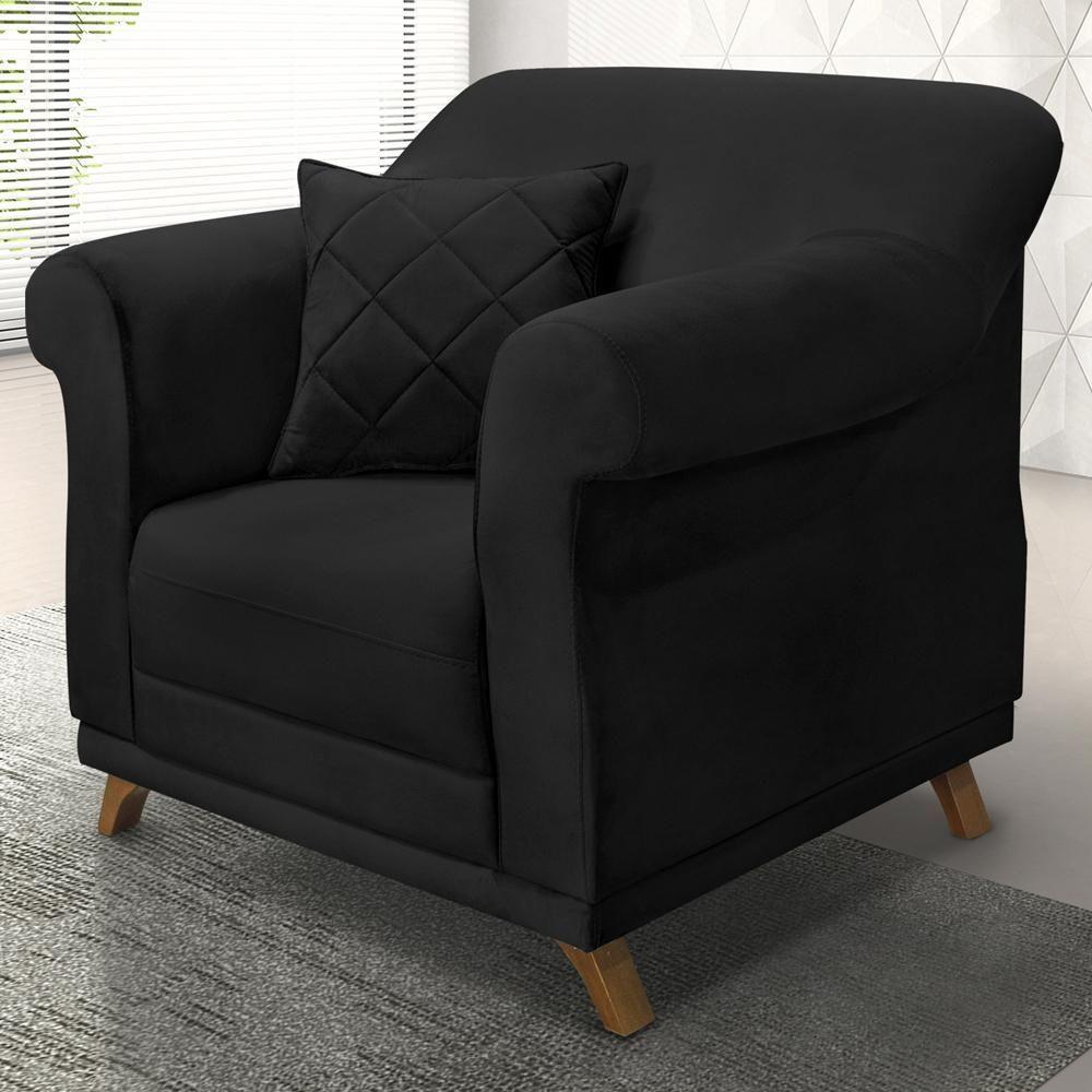 Poltrona Decorativa Retro Polo Com Almofada Suede 1105 Ezz 1105 - 2