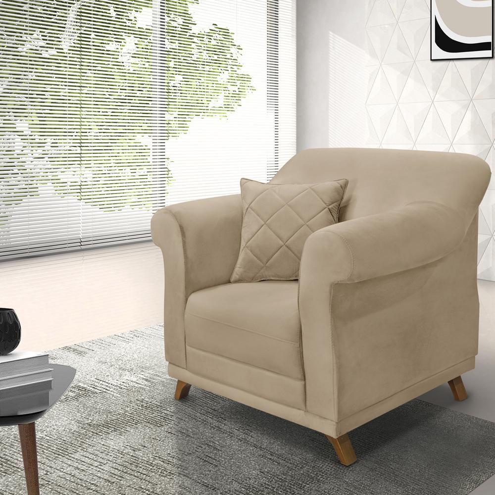 Poltrona Decorativa Retro Polo Com Almofada Suede 1101 Ezz 1101 - 10