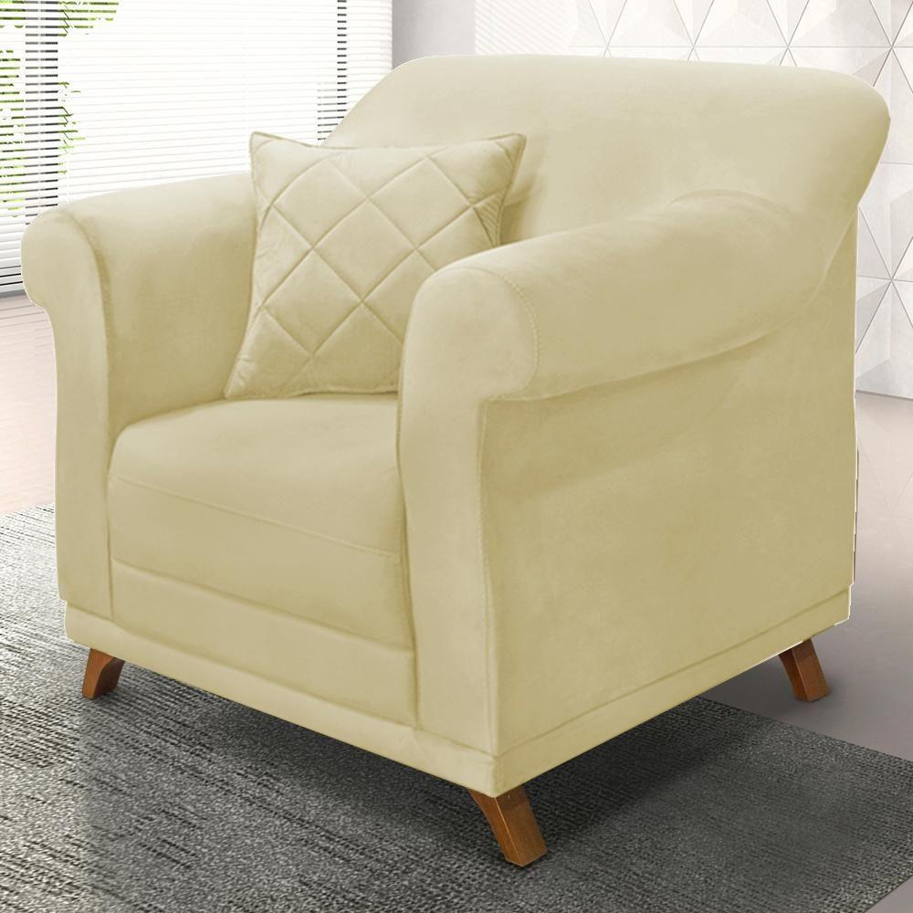 Poltrona Decorativa Retro Polo Com Almofada Suede 1100 Ezz 1100 - 2