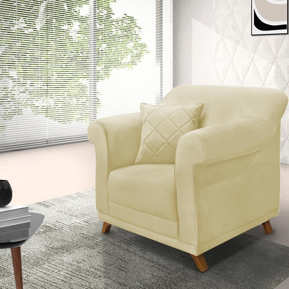 Poltrona Decorativa Retro Polo Com Almofada Suede 1100 Ezz 1100 - 10
