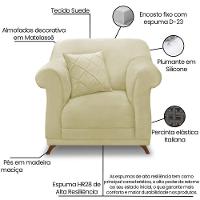 Poltrona Decorativa Retro Polo Com Almofada Suede 1100 Ezz 1100 - 3