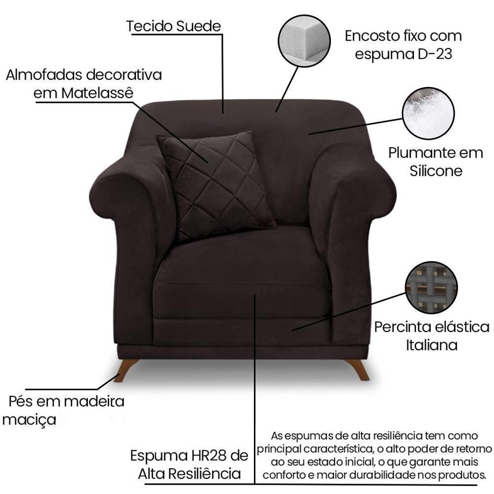 Poltrona Decorativa Retro Polo Com Almofada Suede 1102 Ezz 1102 - 3