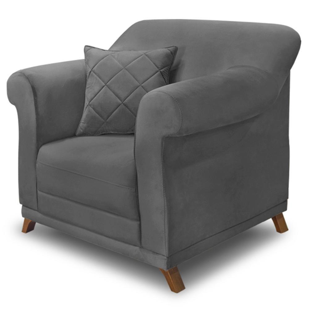 Poltrona Decorativa Retro Polo Com Almofada Suede 1104 Ezz 1104 - 1