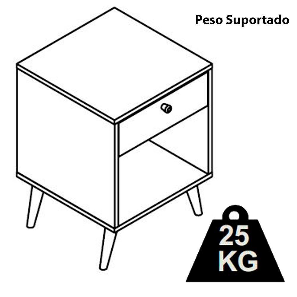 Mesa Cabeceira 01 Gaveta 40cm Proddy Mel Branco - 5