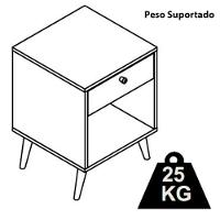 Mesa Cabeceira 01 Gaveta 40cm Proddy Mel Branco - 5