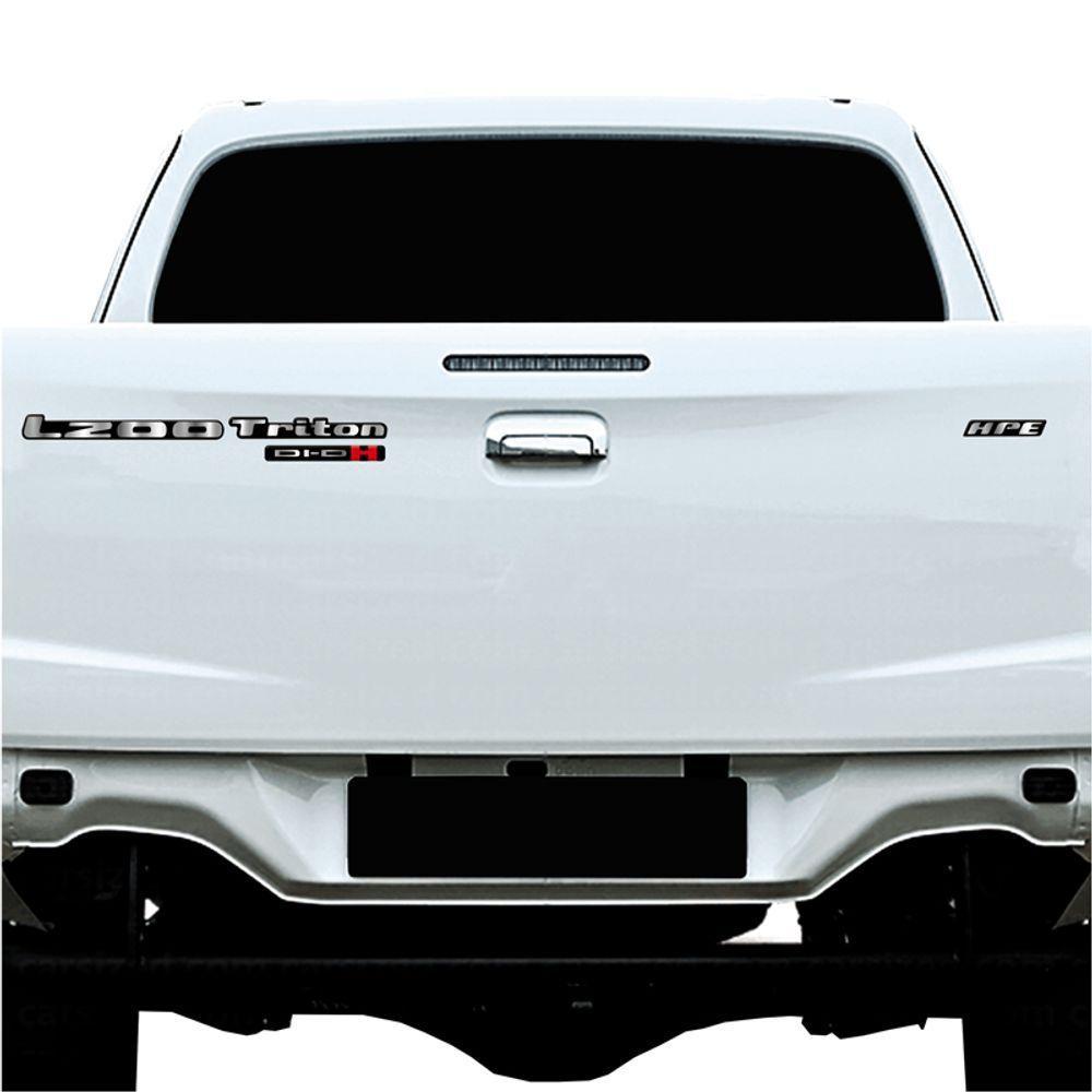 Kit Adesivos Emblemas Mitsubishi L200 Triton 3.2 Cr Resinado Cromado - 2