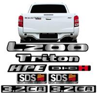 Kit Adesivos Emblemas Mitsubishi L200 Triton 3.2 Cr Resinado Cromado - 1