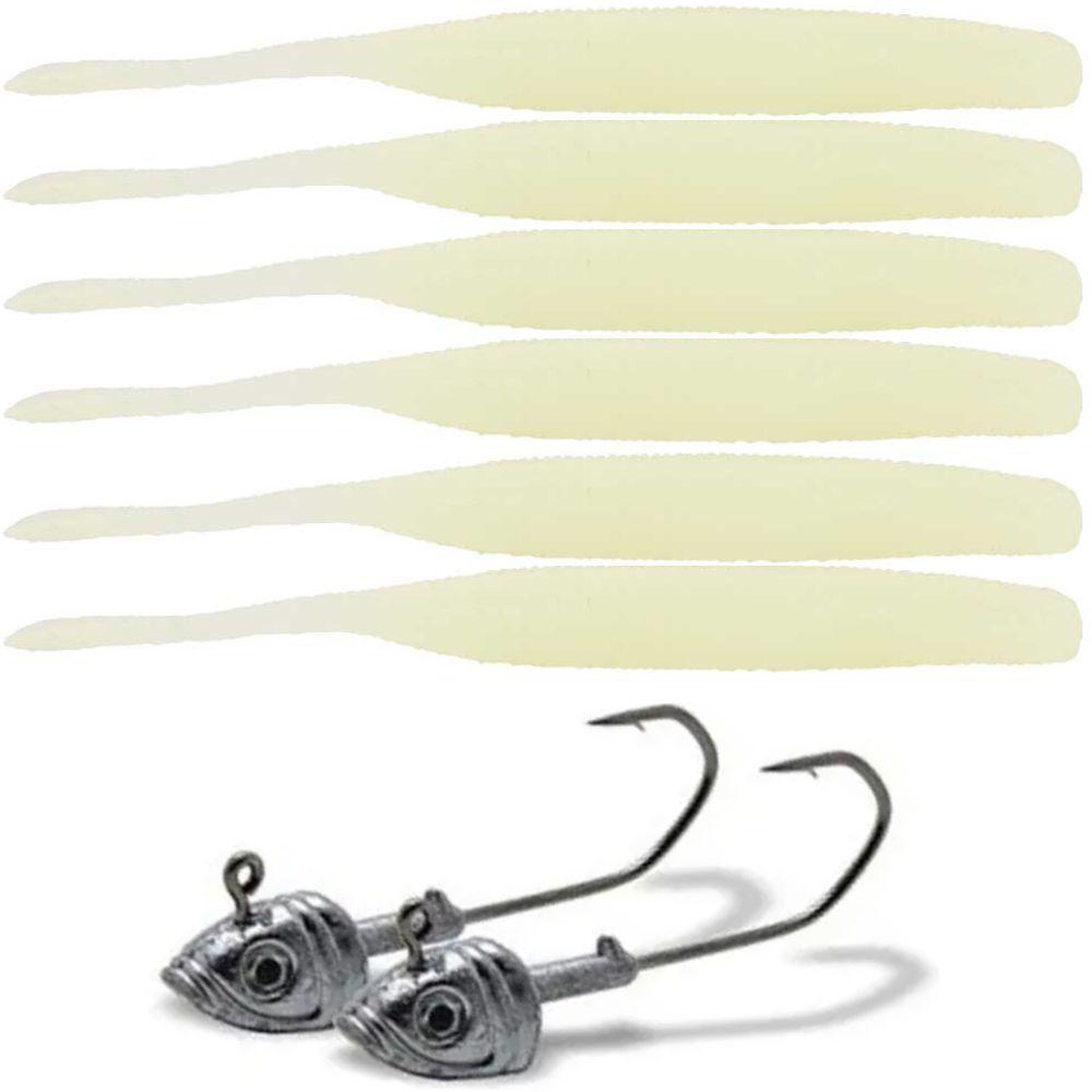 Isca Soft Bait Maruri W182 6 Unid + 2 Anzol Jig Head W182 Cor 06 - 2