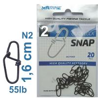 Snap De Pesca Quick Lock N2 Marine Sports 25kg 55lb 20pçs - 2