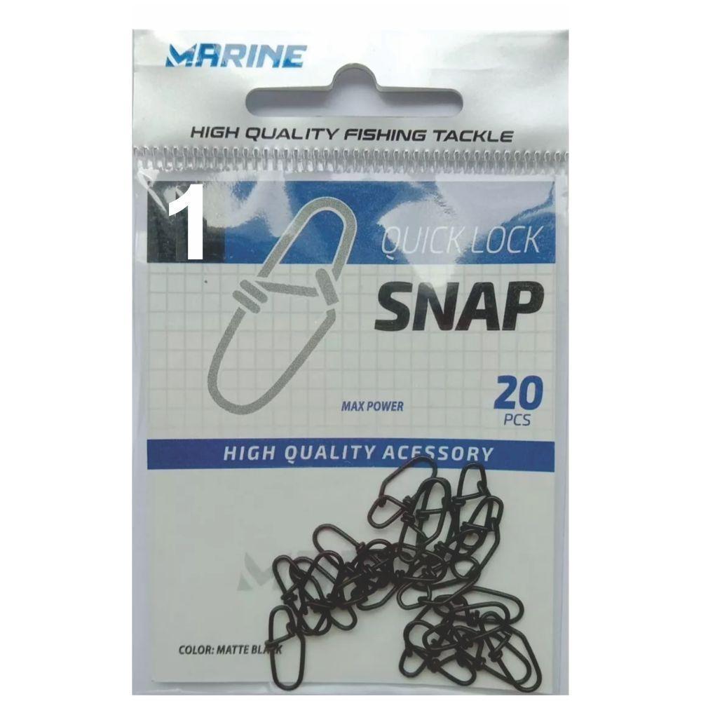 Snap De Pesca Quick Lock N1 Marine Sports 15kg 33lb 20pçs - 5