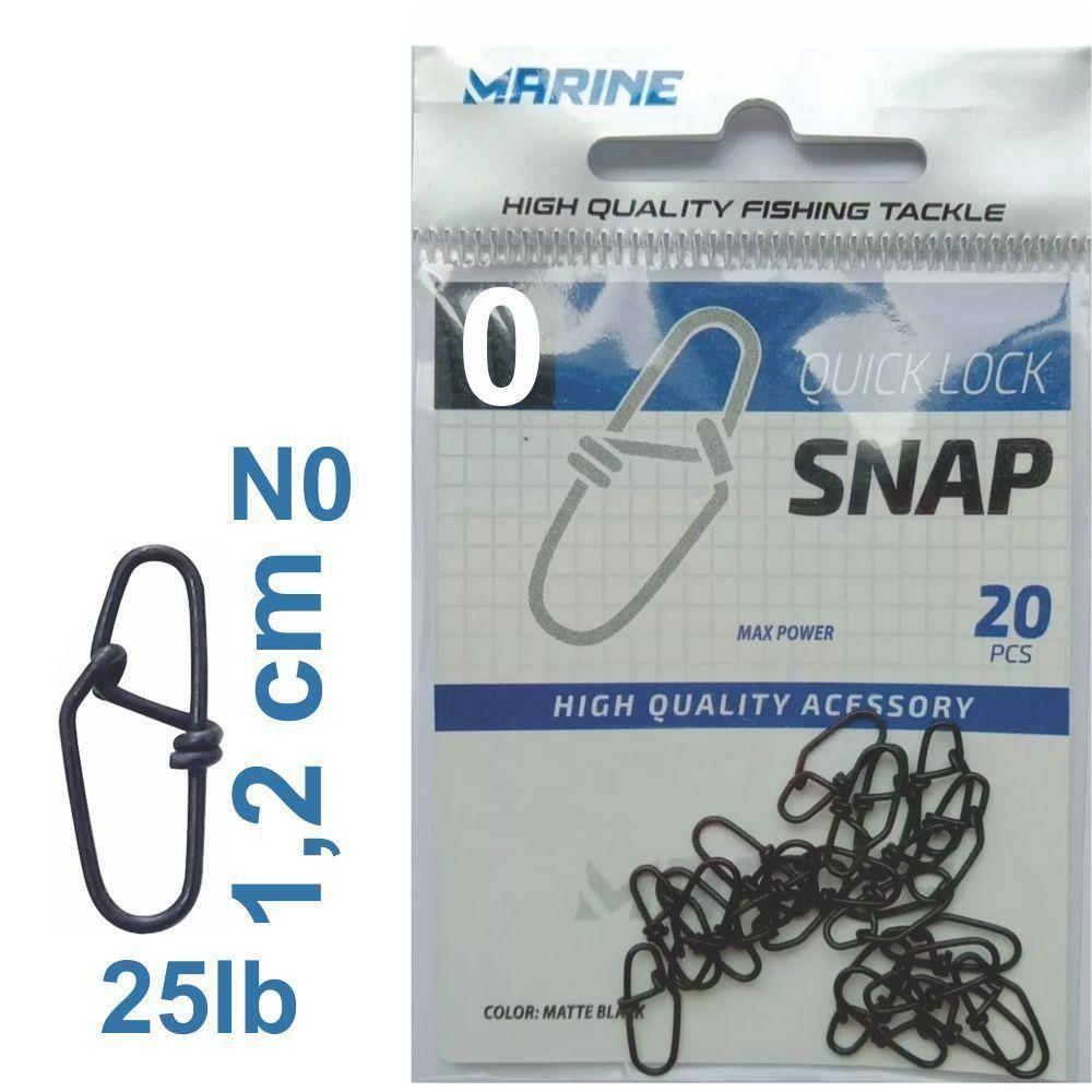 Snap De Pesca Quick Lock N0 Marine Sports 12kg 25lb 20pçs - 2