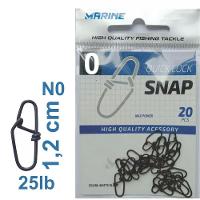 Snap De Pesca Quick Lock N0 Marine Sports 12kg 25lb 20pçs - 2