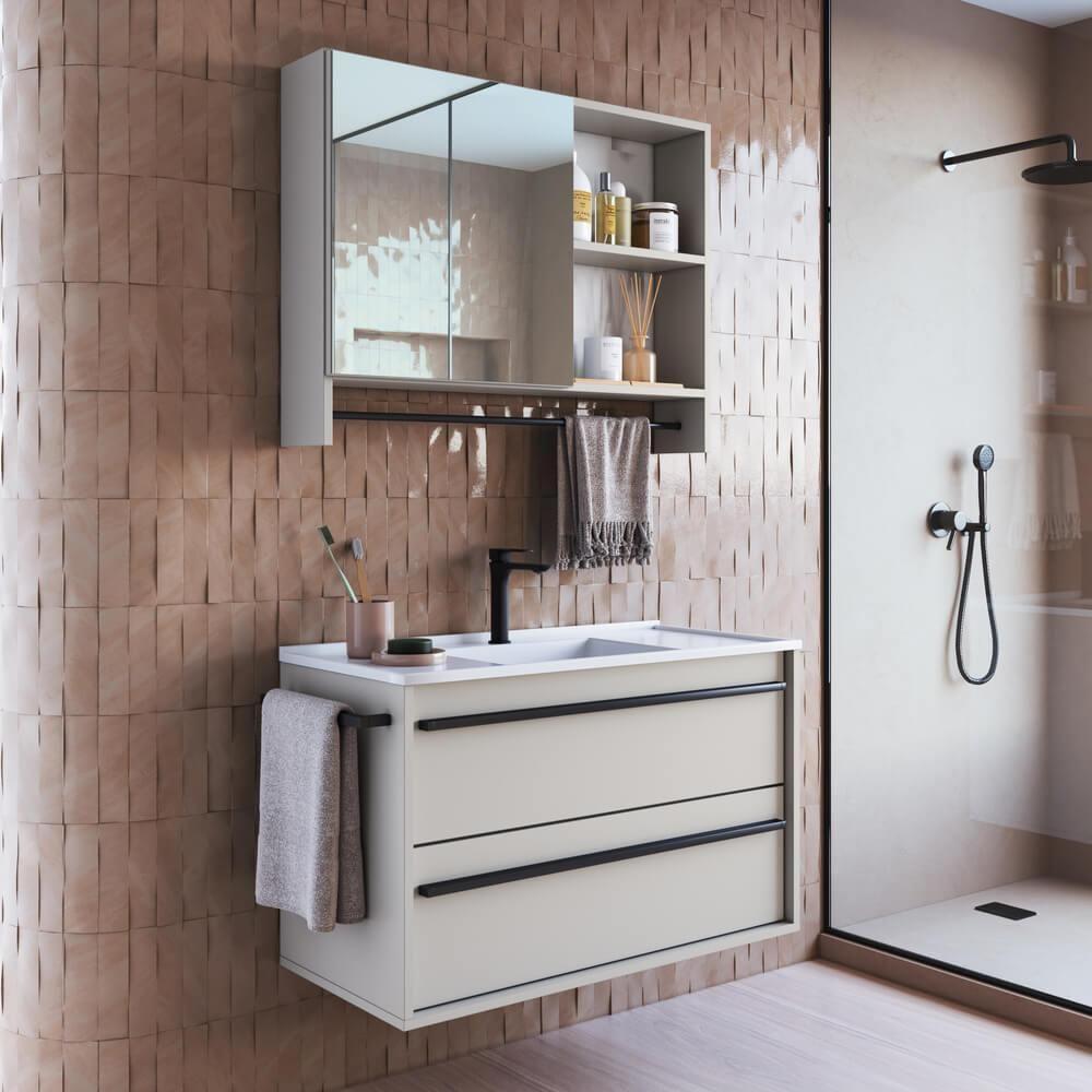 Kit Gabinete Suspenso Com Cuba E Espelheira 80cm Arenas Proddy Arenas - 2