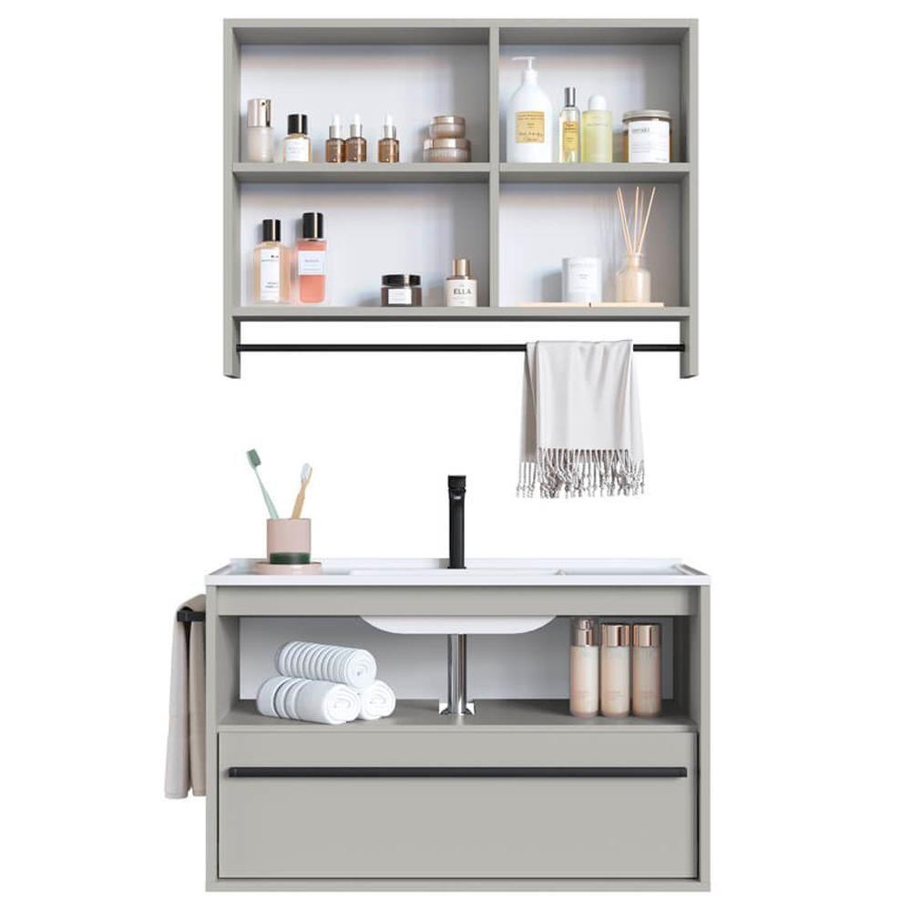 Kit Gabinete Suspenso Com Cuba E Espelheira 80cm Arenas Proddy Arenas - 6