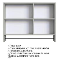 Kit Gabinete Suspenso Com Cuba E Espelheira 80cm Arenas Proddy Arenas